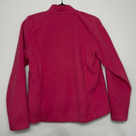 L.L.Bean Women’s M Bright Pink Full Zip Fleece Jacket GUC - Picture 2 of 4